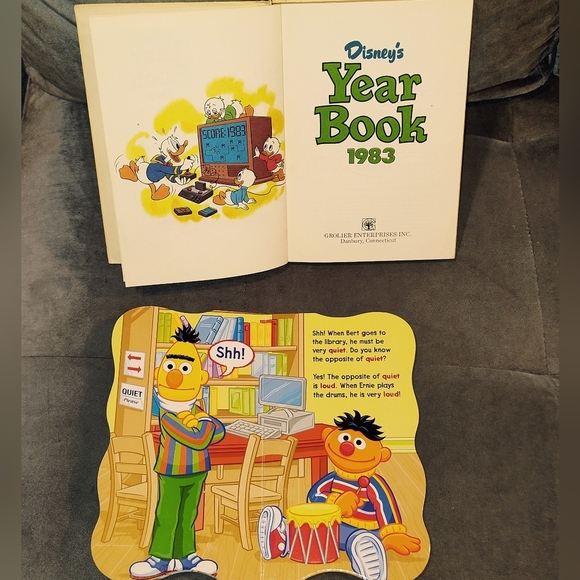 DISNEY 1983 YEAR BOOK & SESAME STREET BERT & ERNIE'S FIRST BOOK OF OPPOSITES - Picture 2 of 11